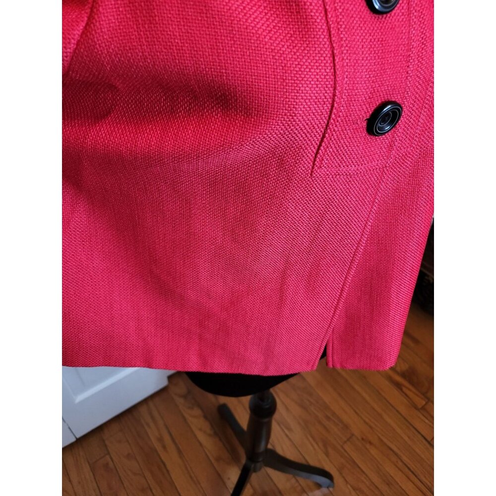 Perceptions Petite Red Swing Tailored Jacket 14P Twee Retro Old Money Ladylike - Picture 8 of 9